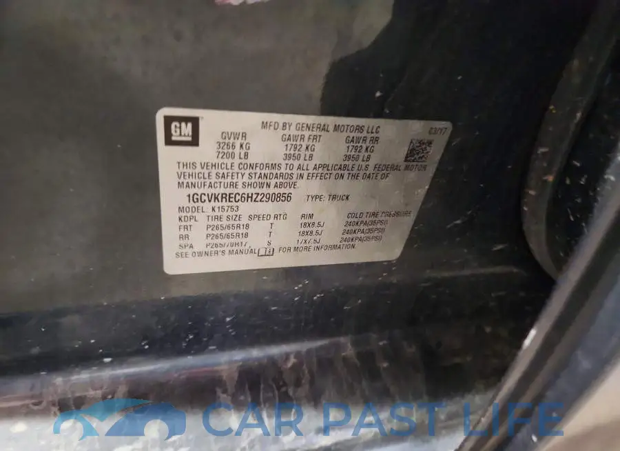 1GCVKREC6HZ290856# 13
