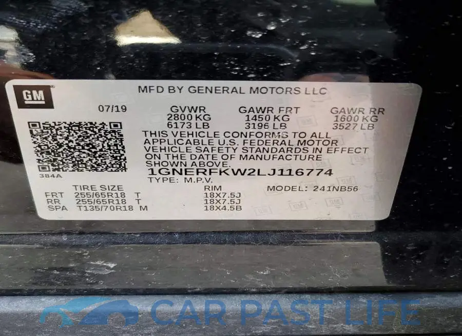 1GNERFKW2LJ116774# 13