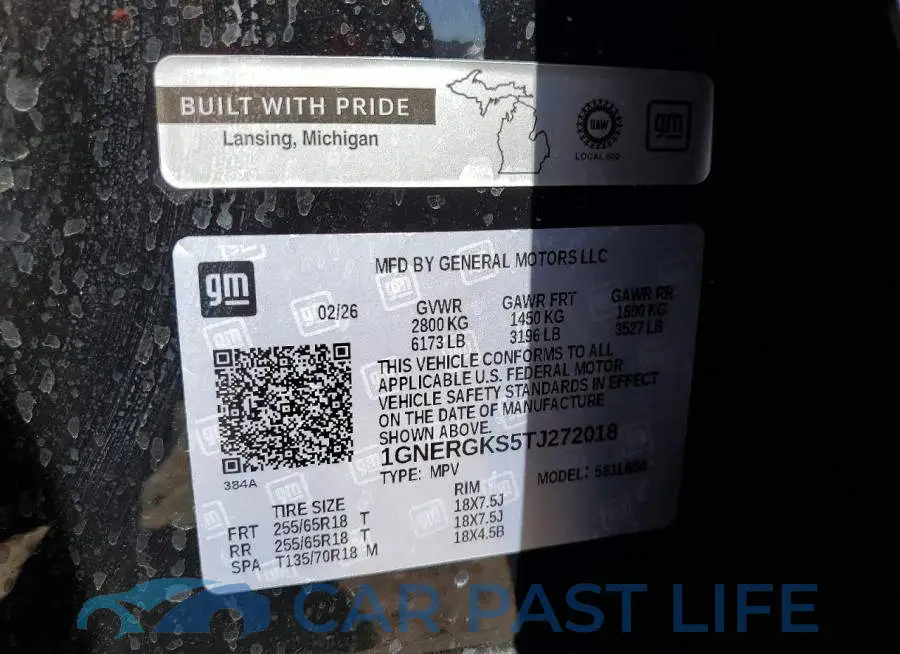 1GNERGKS5TJ272018# 13