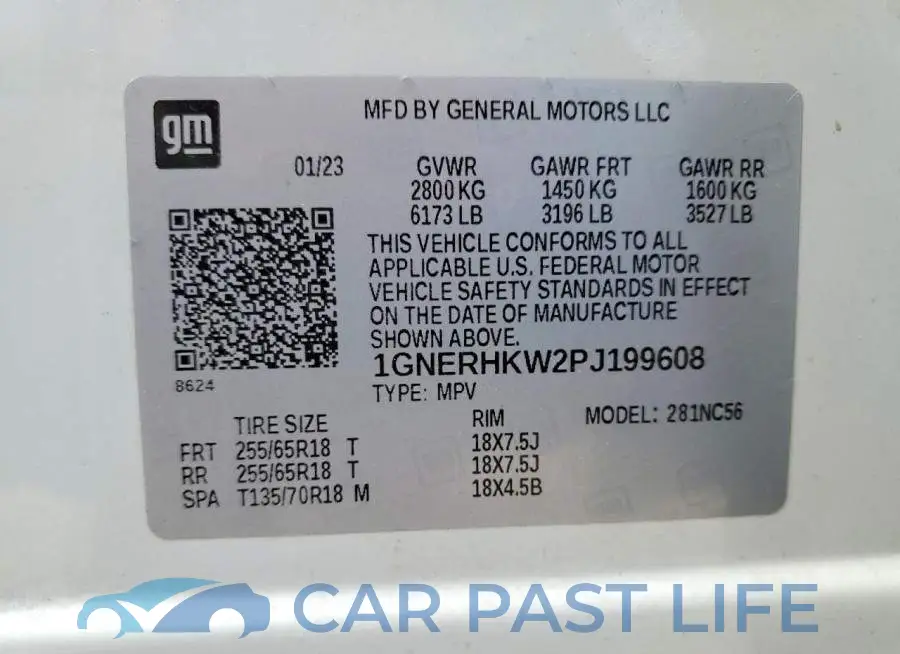 1GNERHKW2PJ199608# 13