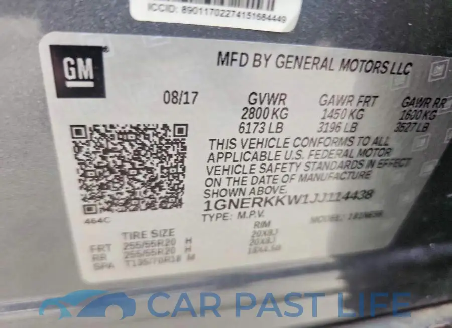 1GNERKKW1JJ114438# 13
