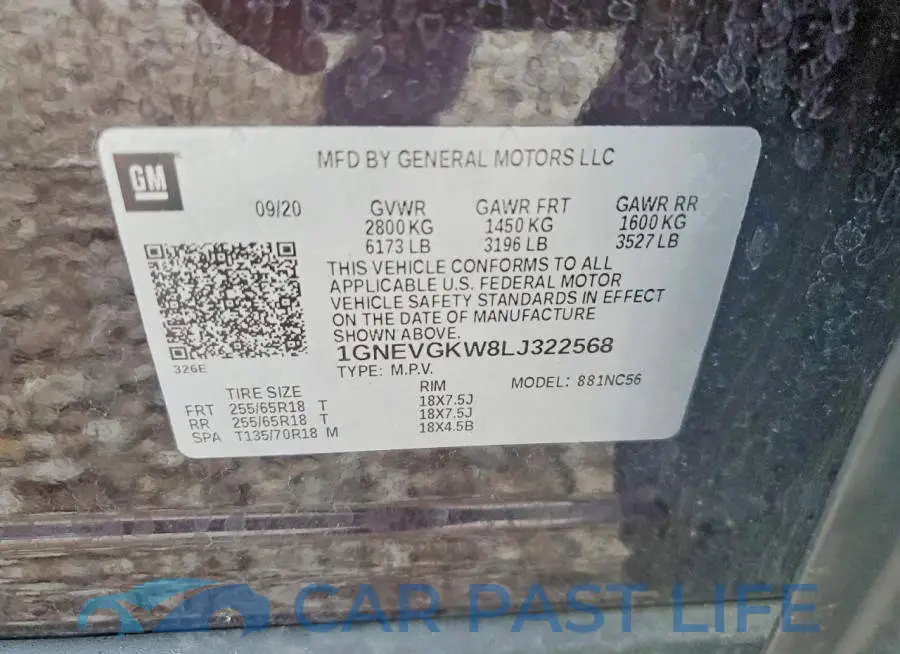 1GNEVGKW8LJ322568# 14