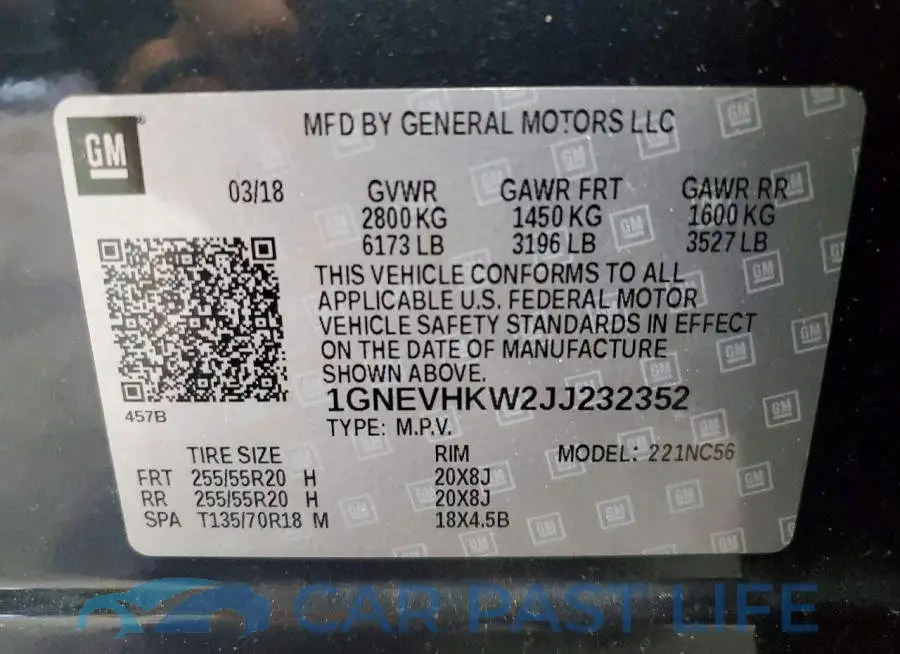 1GNEVHKW2JJ232352# 13