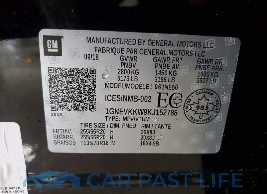 1GNEVKKW9KJ152786# 14