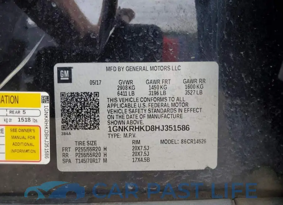 1GNKRHKD8HJ351586# 12