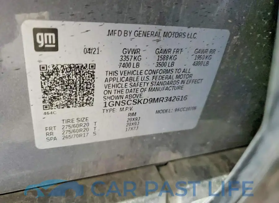 1GNSCSKD9MR342616# 13