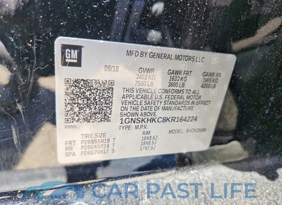 1GNSKHKC8KR164224# 13