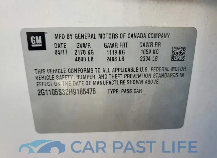 2G1105S32H9185476# 12