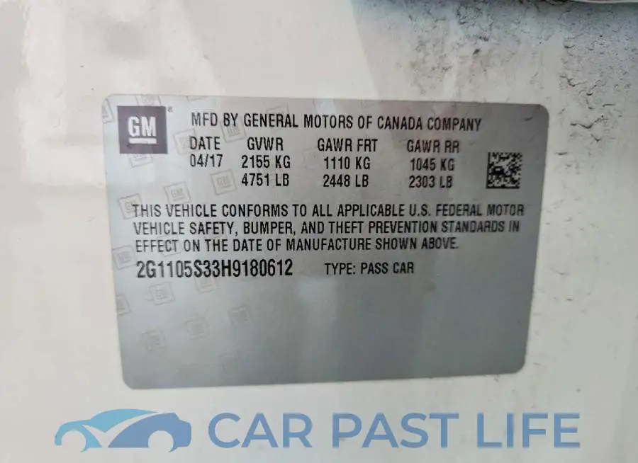 2G1105S33H9180612# 12