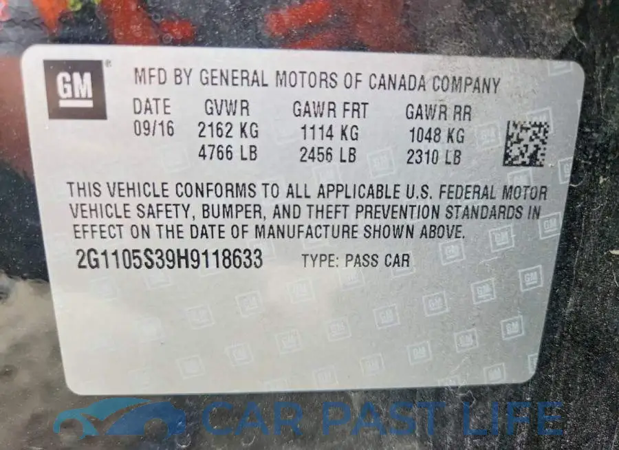 2G1105S39H9118633# 12