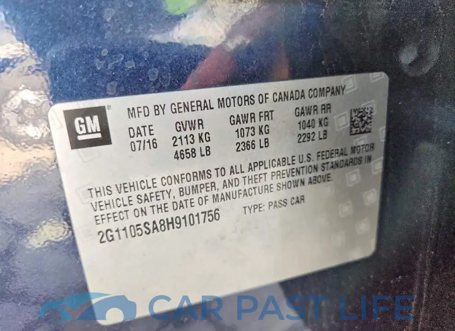 2G1105SA8H9101756# 12