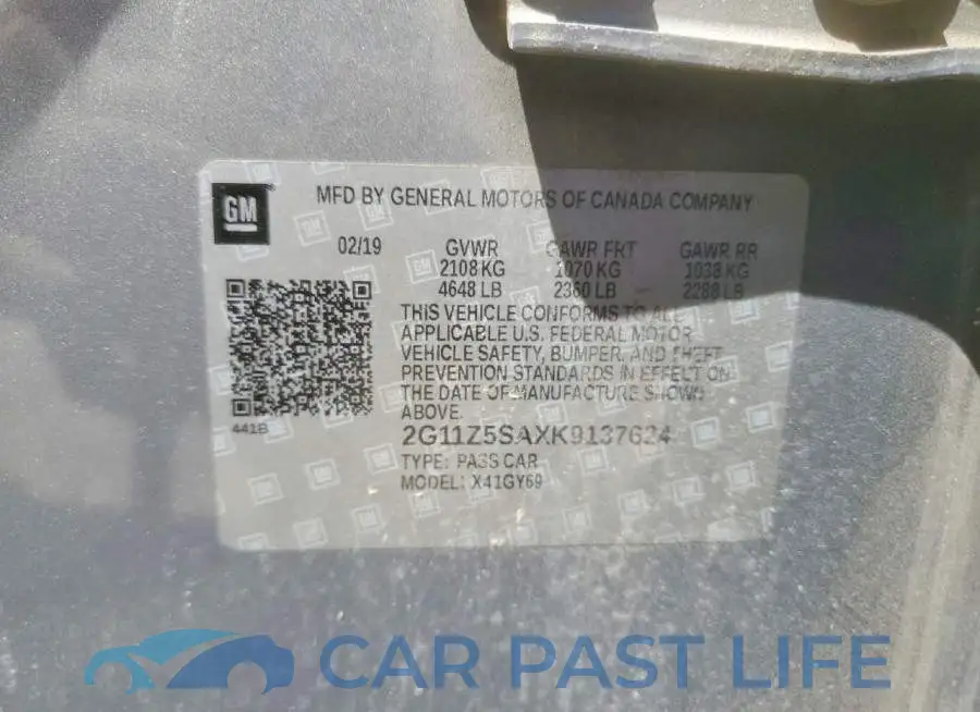 2G11Z5SAXK9137624# 12