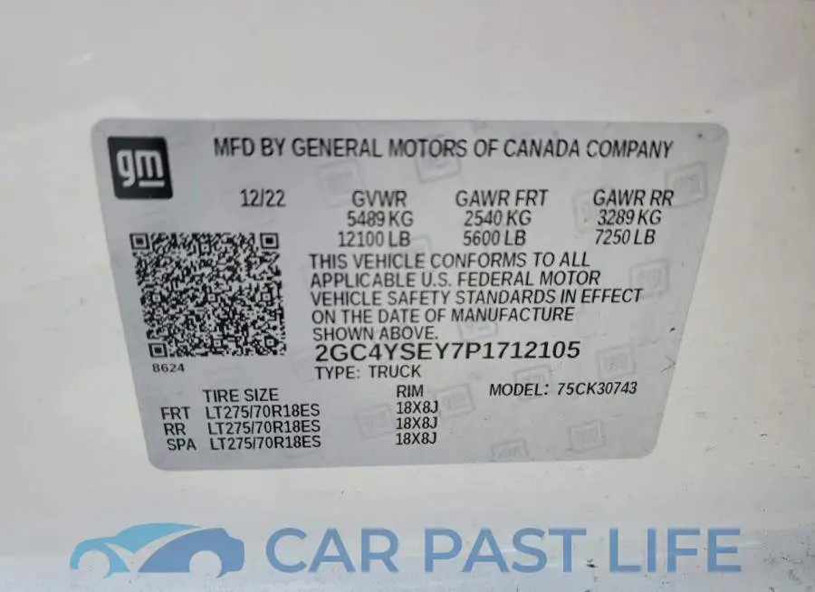 2GC4YSEY7P1712105# 12