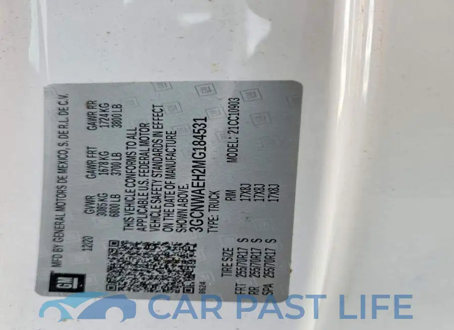 3GCNWAEH2MG184531# 13