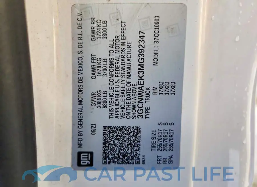 3GCNWAEK3MG392347# 13