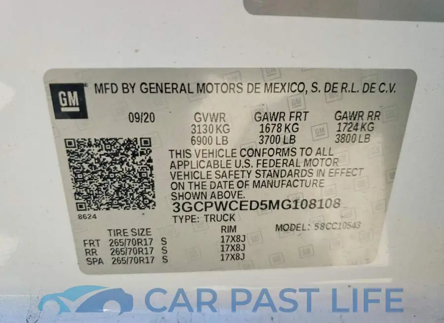 3GCPWCED5MG108108# 12