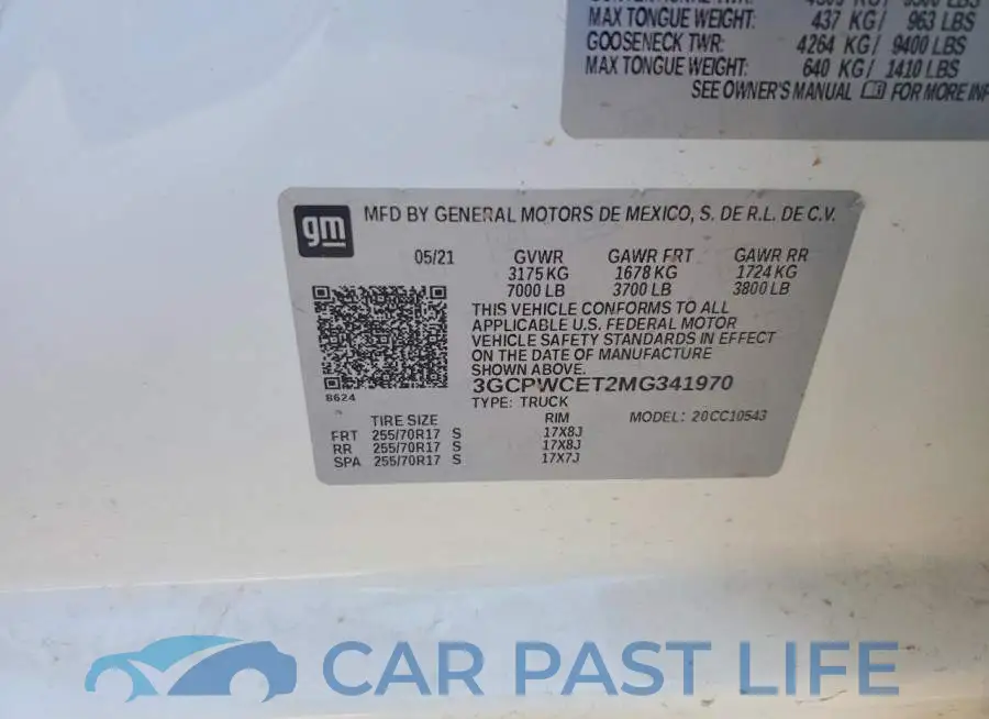 3GCPWCET2MG341970# 12