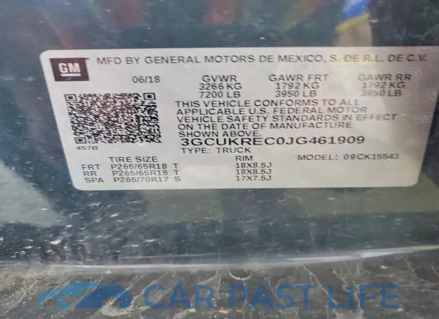 3GCUKREC0JG461909# 12
