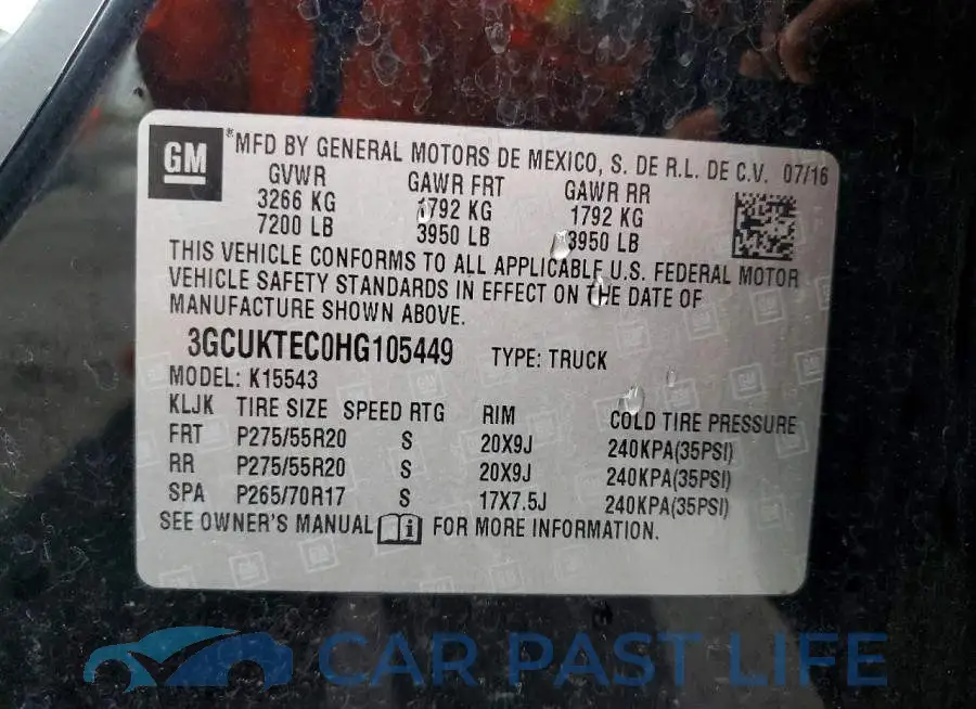 3GCUKTEC0HG105449# 12