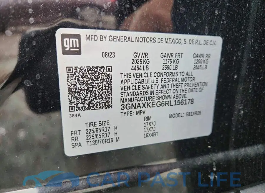 3GNAXKEG6RL156178# 14