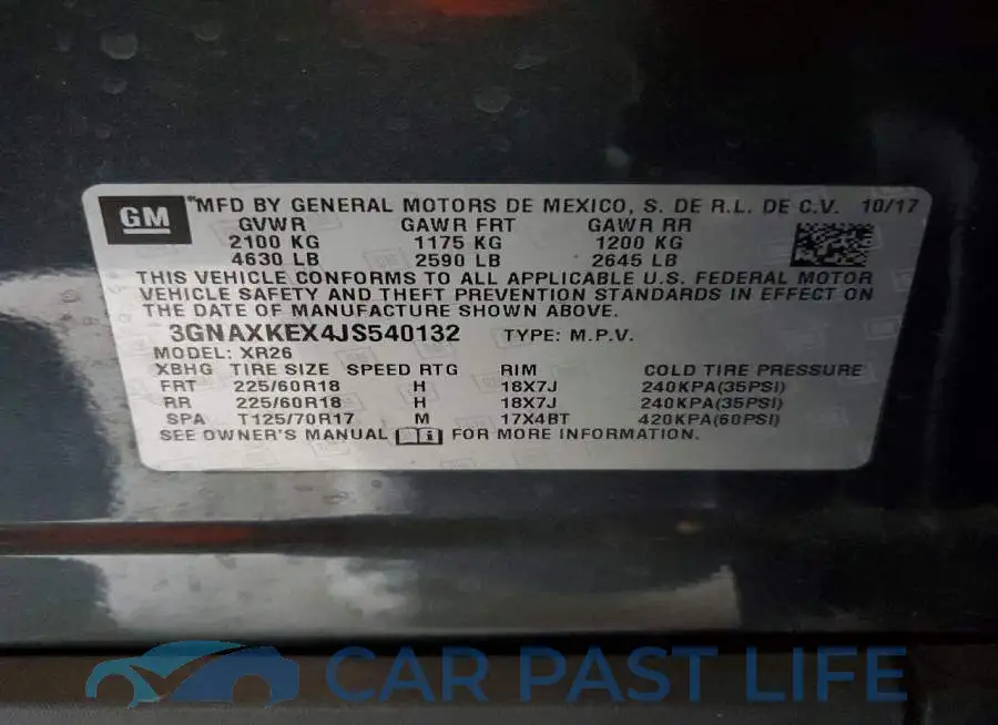 3GNAXKEX4JS540132# 13