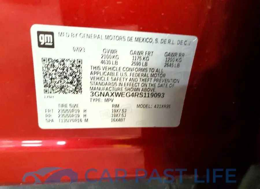 3GNAXWEG4RS119093# 13