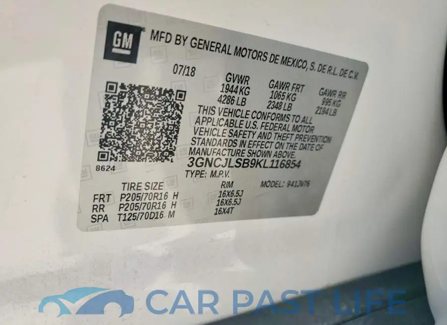 3GNCJLSB9KL116854# 13