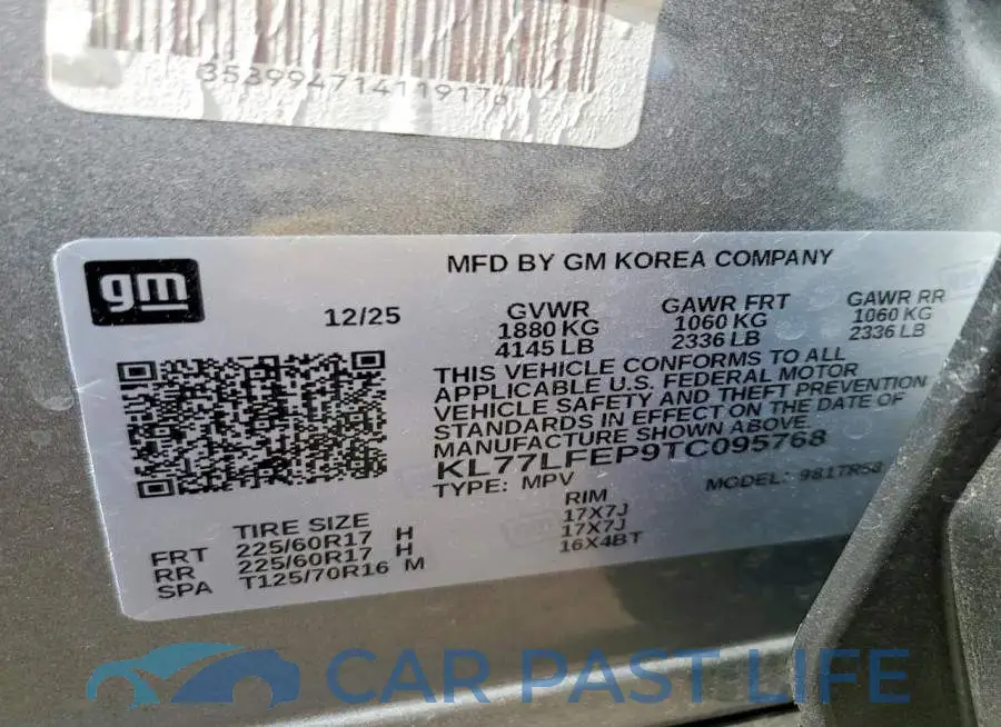 KL77LFEP9TC095768# 12