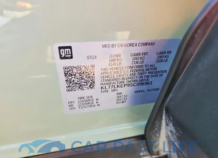 KL77LKEP9SC096961# 13