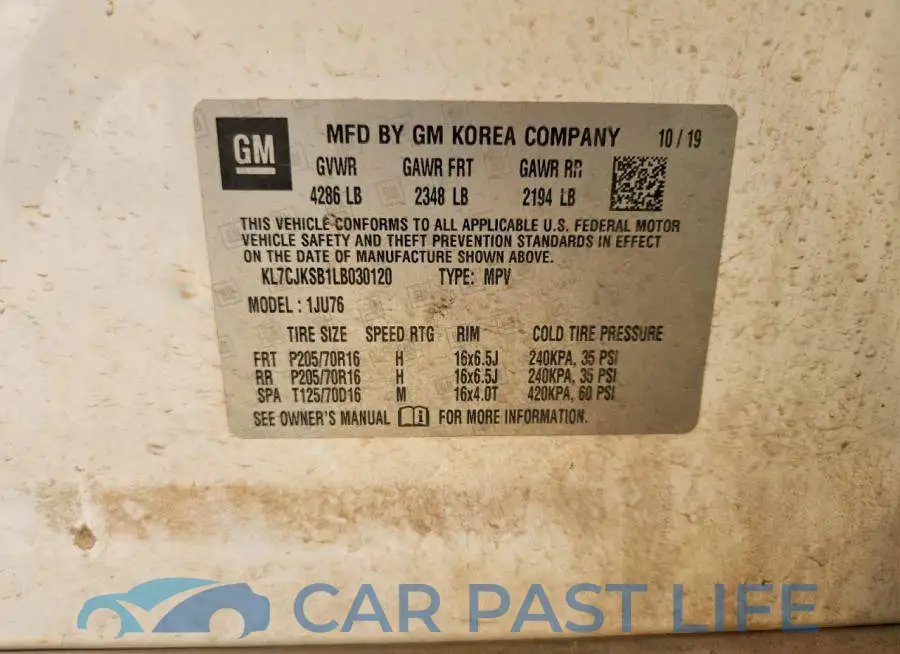 KL7CJKSB1LB030120# 12