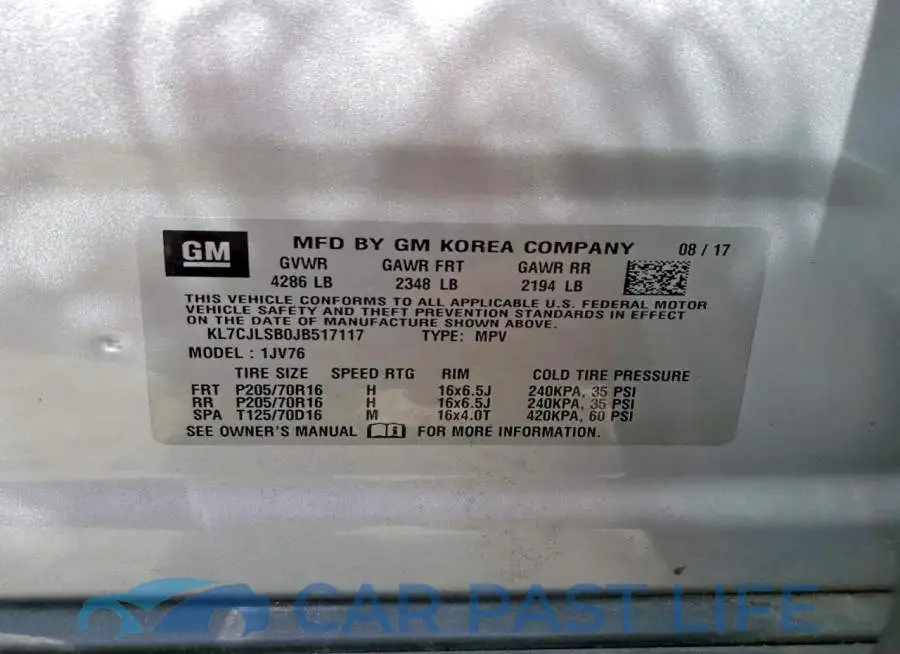 KL7CJLSB0JB517117# 14