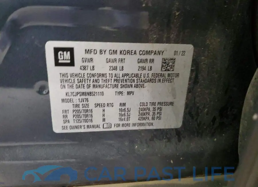 KL7CJPSM8NB521110# 13