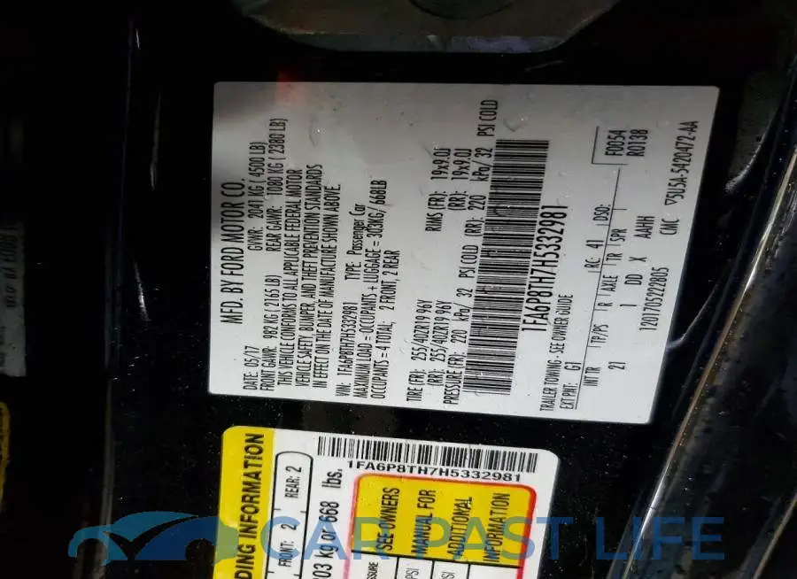 1FA6P8TH7H5332981# 12