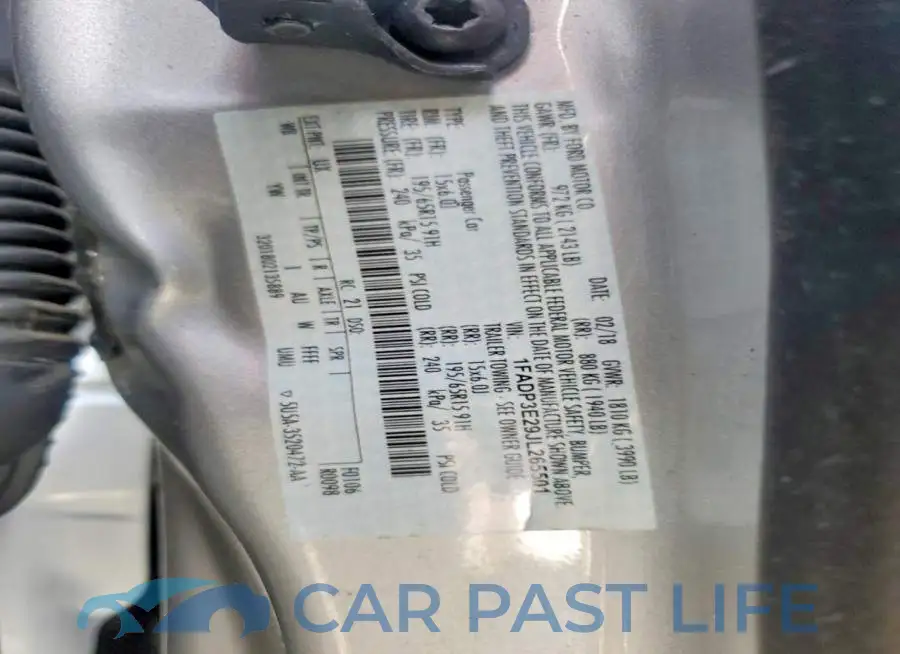 1FADP3E29JL265501# 12