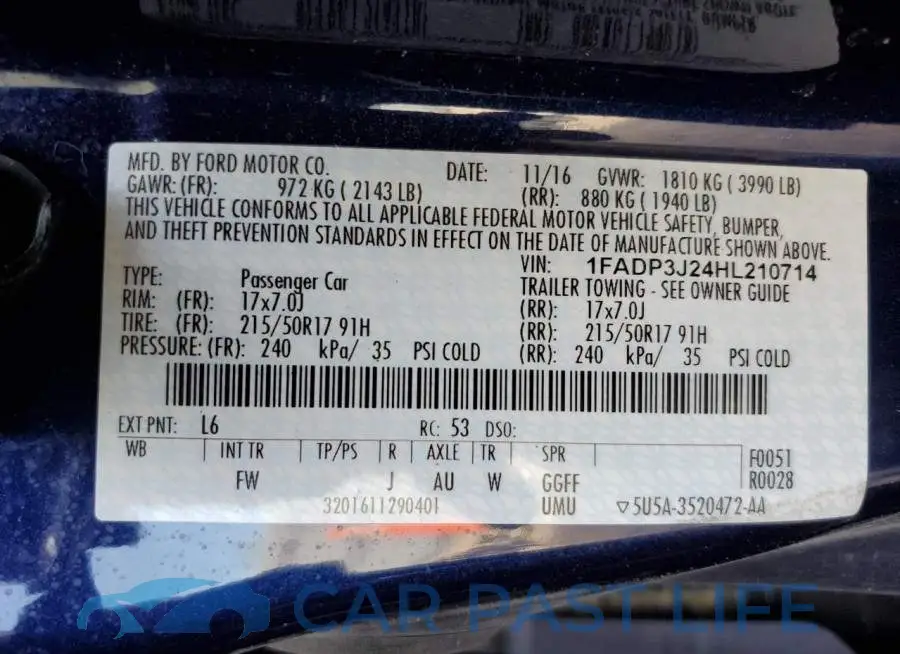 1FADP3J24HL210714# 12