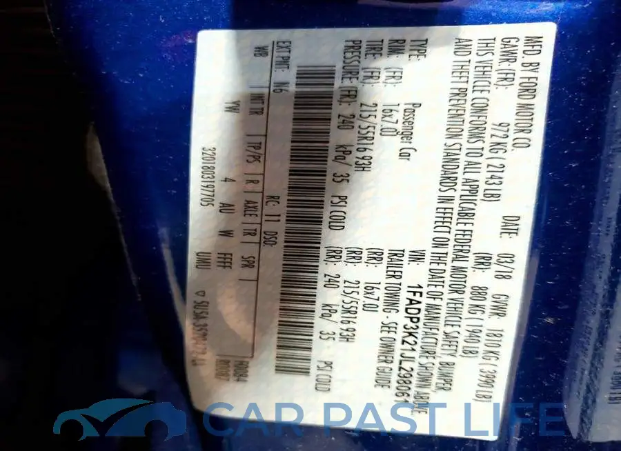 1FADP3K21JL298061# 12