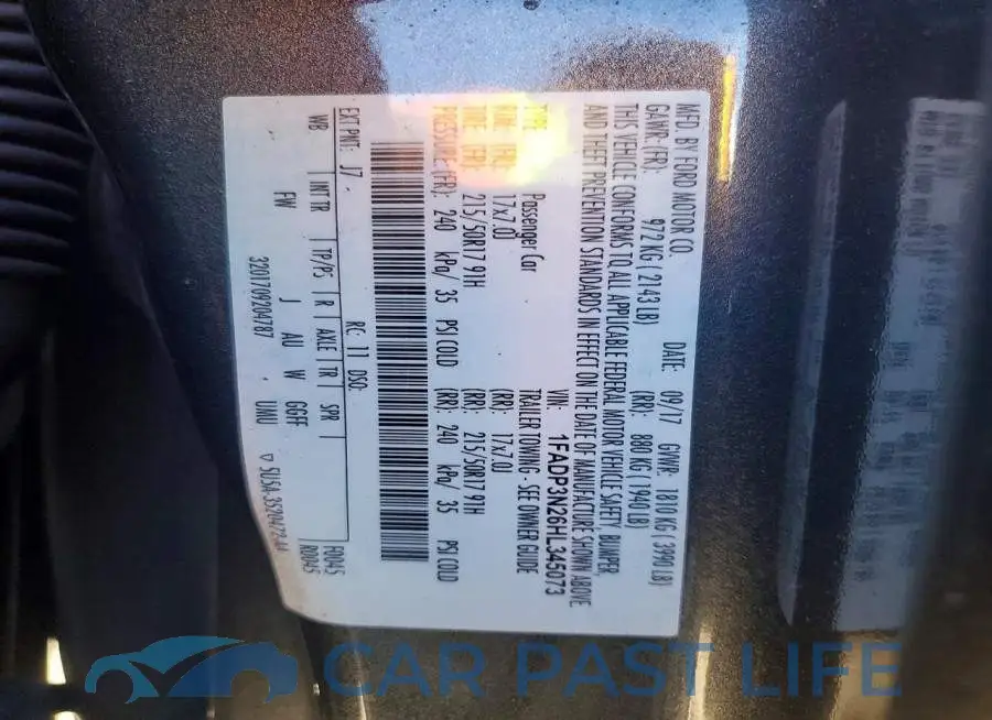 1FADP3N26HL345073# 12