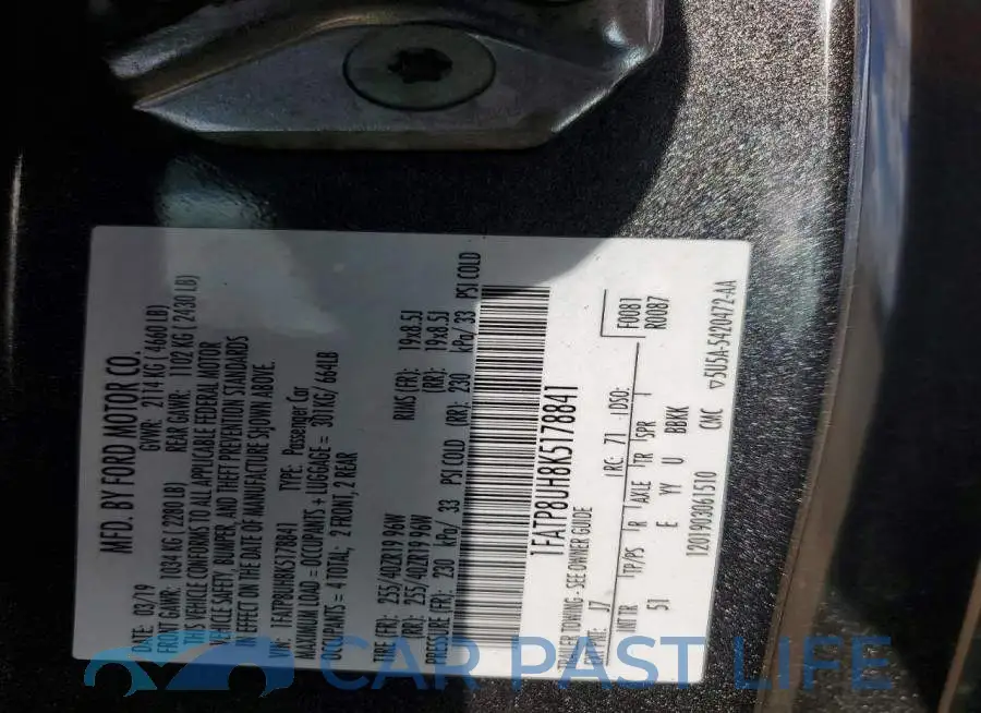 1FATP8UH8K5178841# 12