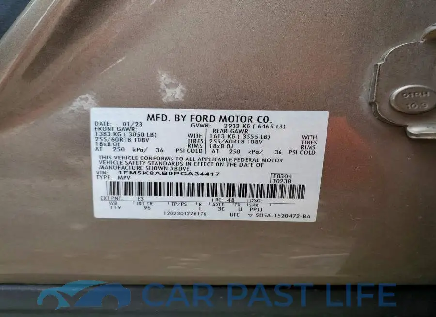 1FM5K8AB9PGA34417# 14