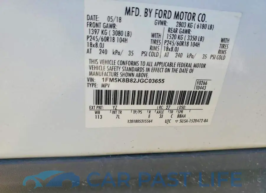 1FM5K8B82JGC03655# 13