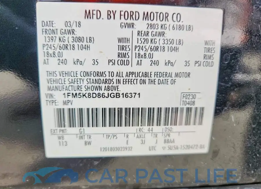 1FM5K8D86JGB16371# 13