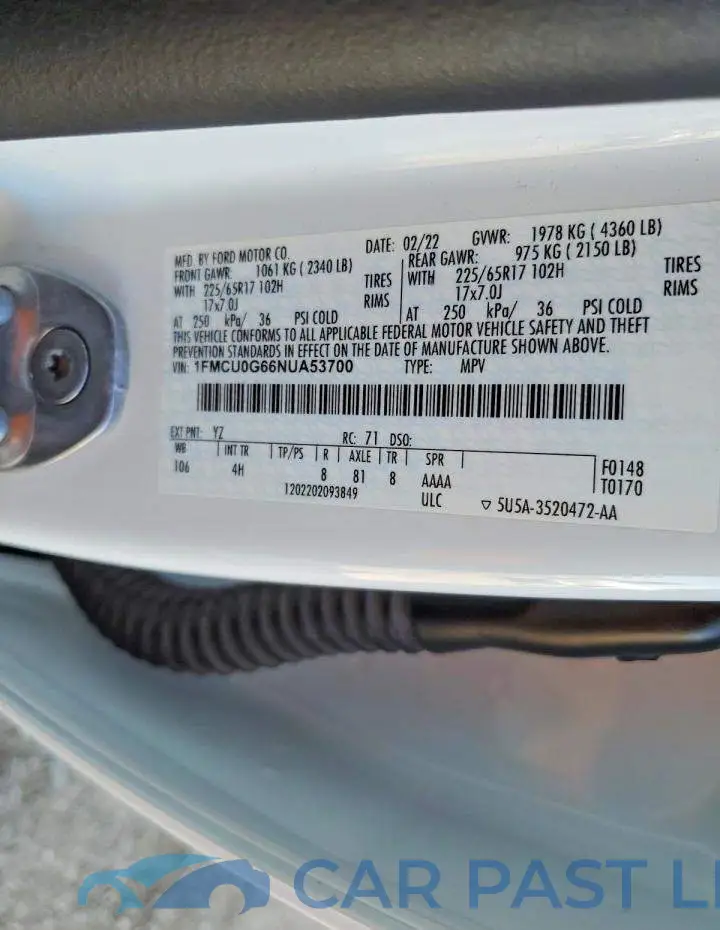 1FMCU0G66NUA53700# 13