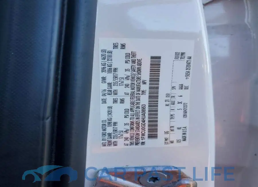 1FMCU0GD4HUA08953# 12