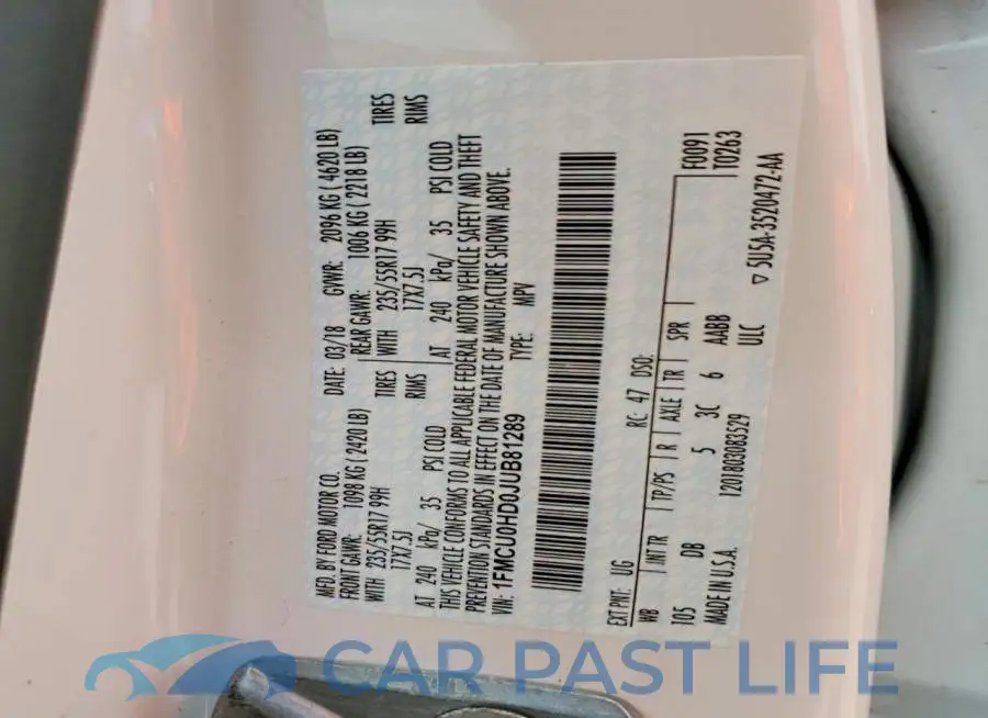 1FMCU0HD0JUB81289# 13