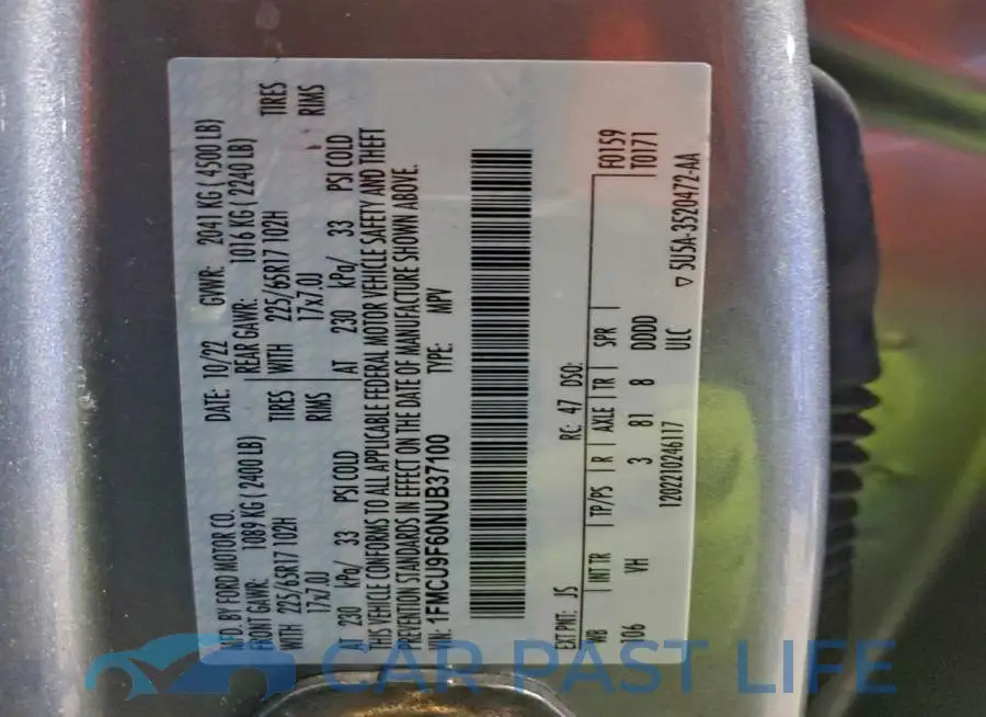 1FMCU9F60NUB37100# 13