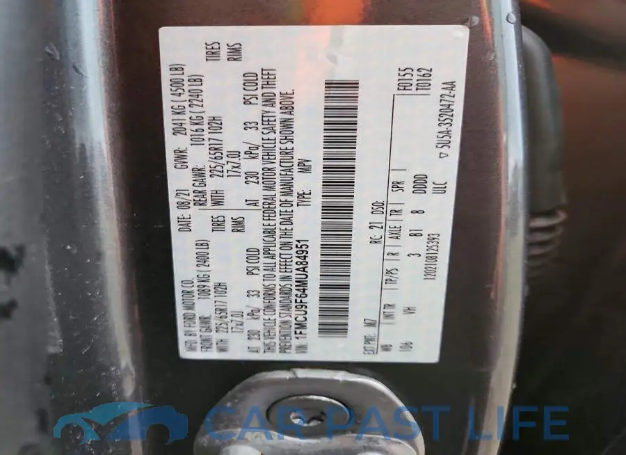 1FMCU9F64MUA84951# 14