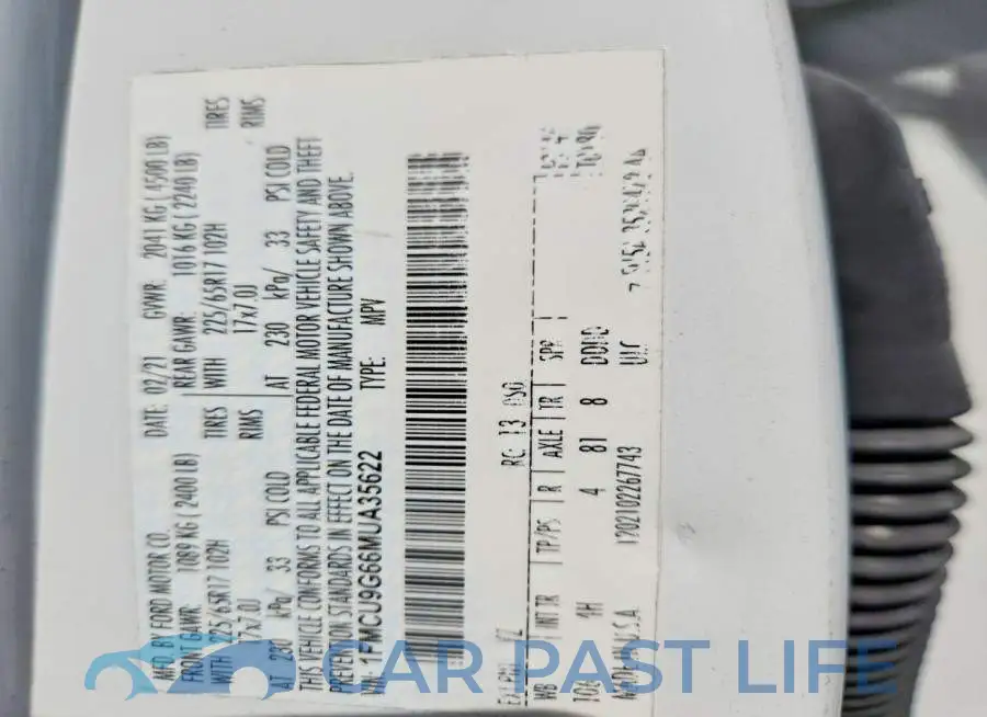 1FMCU9G66MUA35622# 13