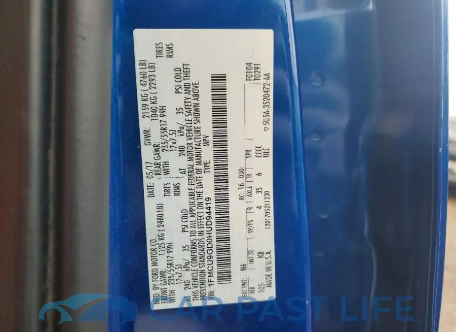 1FMCU9GD0HUD94419# 13