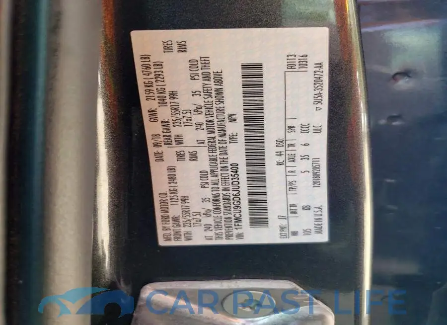 1FMCU9GD6JUD35400# 13