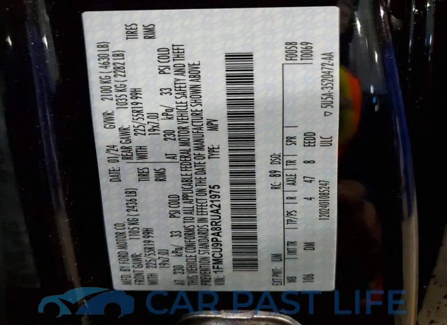 1FMCU9PA8RUA21975# 13
